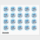 Blue Little Brother Monster Truck Custom Name Ronde Sticker (Vel)