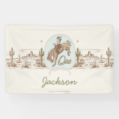  Blue Little Buckaroo Rodeo 1st Birthday Spandoek (Horizontaal)