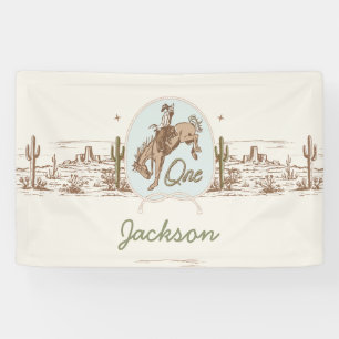 Blue Little Buckaroo Rodeo 1st Birthday Spandoek