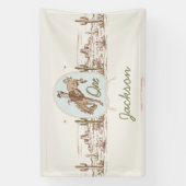 Blue Little Buckaroo Rodeo 1st Birthday Spandoek (Verticaal)
