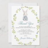 Blue Little Bunny Spring Baby Shower Bedankkaart (Voorkant)