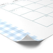 Blue Little Bunny Spring Baby uitgerekende datum C Poster (Hoek)