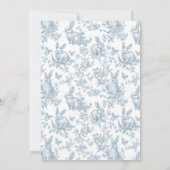 Blue Little Bunny Spring Easter Toile Baby Shower Kaart (Achterkant)