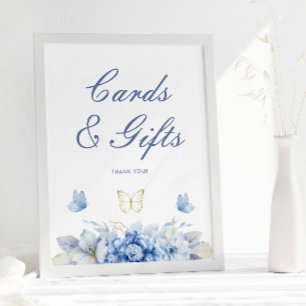 Blue Little Butterfly Kaarten en geschenken Poster