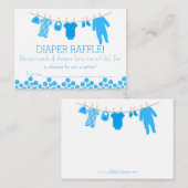 Blue Little Clothes Luier Raffle Tickets Informatiekaartje (Voorkant / Achterkant)