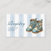 Blue Little Cowboy Modern Western Baby Registry Informatiekaartje (Voorkant)