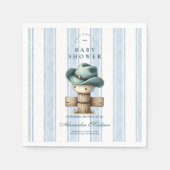 Blue Little Cowboy Modern Western Baby shower Servet (Voorkant)