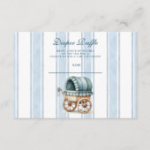 Blue Little Cowboy Modern Western Diapper Raffle Informatiekaartje (Voorkant)