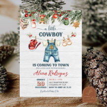 Blue Little Cowboy Westerne vakantie Baby shower