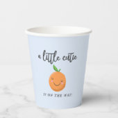 Blue Little Cutie Boy Baby shower Papieren Bekers (Voorkant)