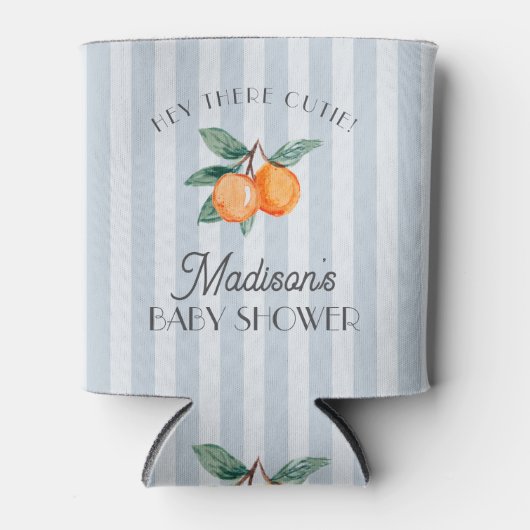 Blue Little Cutie Citrus Baby shower Favors Blikjeskoeler (Voorkant)