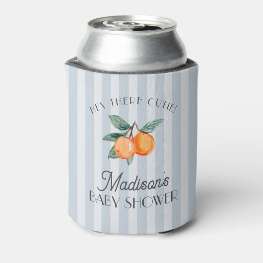 Blue Little Cutie Citrus Baby shower Favors Blikjeskoeler (Blikje Achterkant)