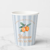 Blue Little Cutie Citrus Baby shower Papieren Bekers (Achterkant)
