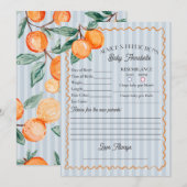 Blue Little Cutie Citrus Douche Advies voor Baby Kaart (Voorkant / Achterkant)