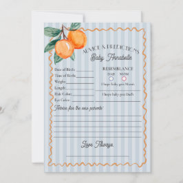 Blue Little Cutie Citrus Douche Advies voor Baby Kaart