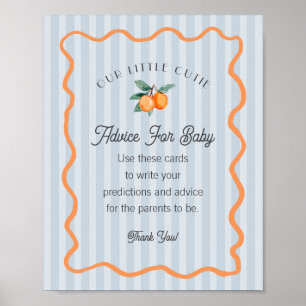 Blue Little Cutie Citrus Douche Advies voor Baby Poster
