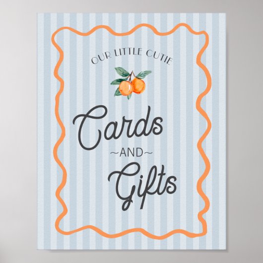 Blue Little Cutie Citrus Kaarten & Geschenken Poster (Voorkant)
