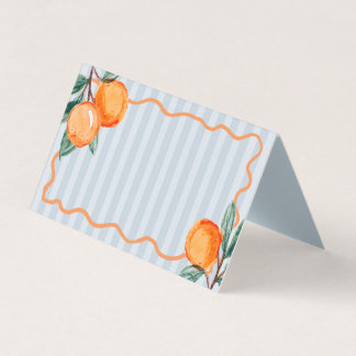Blue Little Cutie Citrus Party Tafel Plaats Kaarte Kaart