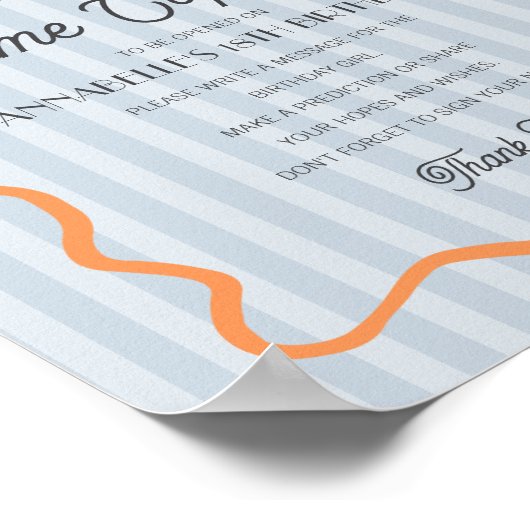 Blue Little Cutie Citrus Verjaardag Time Capsule Poster (Hoek)