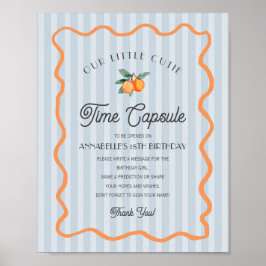 Blue Little Cutie Citrus Verjaardag Time Capsule Poster