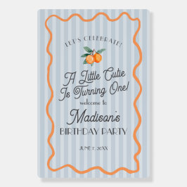 Blue Little Cutie Citrus Verjaardagsfeest Welkom