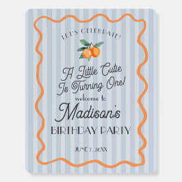 Blue Little Cutie Citrus Verjaardagsfeest Welkom