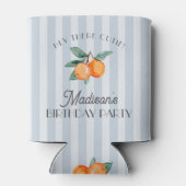 Blue Little Cutie Citrus Verjaardagsfeestje Favori Blikjeskoeler (Achterkant)