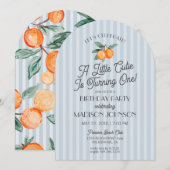 Blue Little Cutie Citrus verjaardagsfeestje Kaart (Voorkant / Achterkant)