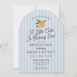 Blue Little Cutie Citrus verjaardagsfeestje Kaart