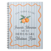 Blue Little Cutie Favoriete herinneringen Verjaard Notitieboek (Voorkant)