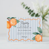 Blue Little Cutie Pastel Citrus Baby Registry Informatiekaartje (Staand voorkant)