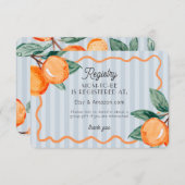 Blue Little Cutie Pastel Citrus Baby Registry Informatiekaartje (Voorkant / Achterkant)