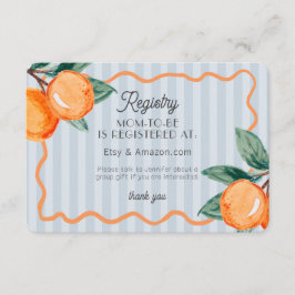 Blue Little Cutie Pastel Citrus Baby Registry Informatiekaartje