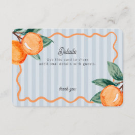 Blue Little Cutie Pastel Citrus Details Invoegen Informatiekaartje