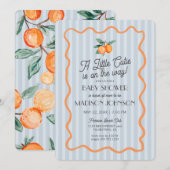 Blue Little Cutie Pastel Citrus Theme Baby shower Kaart (Voorkant / Achterkant)