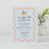 Blue Little Cutie Pastel Citrus Theme Baby shower Kaart (Staand voorkant)