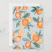 Blue Little Cutie Pastel Citrus Theme Baby shower Kaart (Achterkant)