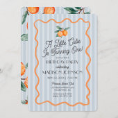 Blue Little Cutie Pastel Citrus Theme Verjaardag Kaart (Voorkant / Achterkant)