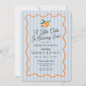 Blue Little Cutie Pastel Citrus Theme Verjaardag Kaart (Voorkant)