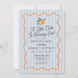 Blue Little Cutie Pastel Citrus Theme Verjaardag Kaart