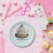 Blue Little Dumpling Baby shower Papieren Bordje (Feest)