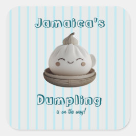 Blue Little Dumpling Boy Baby shower Vierkante Sticker