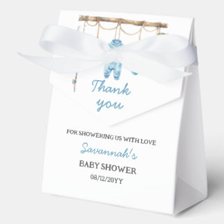 Blue Little Fisherman Baby Shower Favor Box Bedankdoosjes