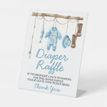 Blue Little Fisherman Diaper Raffle Sign
