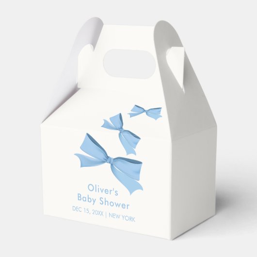 Blue Little Flying Bow Boy Baby shower Bedankdoosjes (Voorkant Zijde)