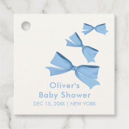 Blue Little Flying Bow Boy Baby shower Bedankjes Labels