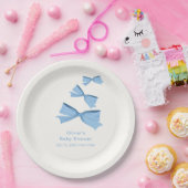 Blue Little Flying Bow Boy Baby shower Papieren Bordje (Feest)