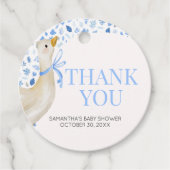 Blue Little Gekke Goose Baby shower Rond Bedankjes Labels (Voorkant)