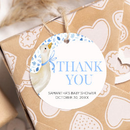 Blue Little Gekke Goose Baby shower Rond Bedankjes Labels