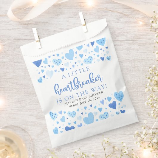 Blue Little Heartbreaker Valentijn Baby shower Bedankzakje (Geknipt)